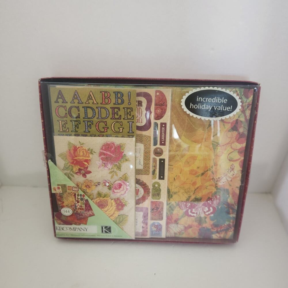 K & Company Vintage 144 piece Scrap book kit
